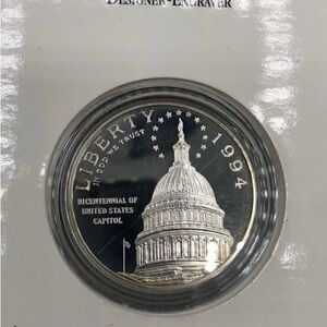 U.S. Capitol Silver Dollar proof. Mint in package!